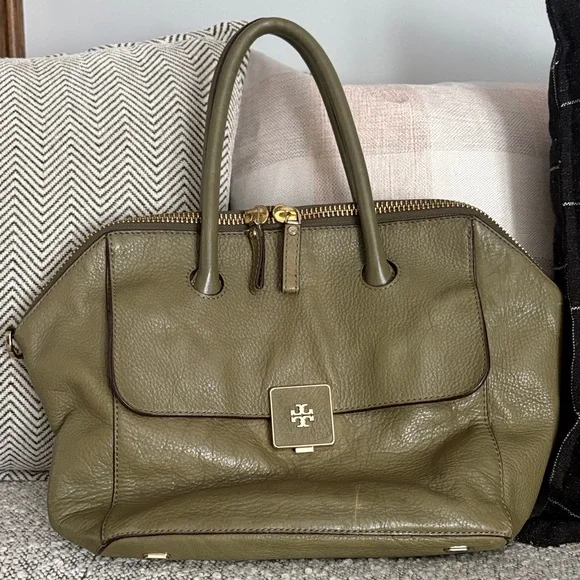 Tory Burch Olive Green Leather Bag - Picture 1 of 10